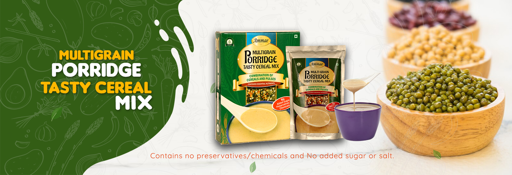 Ammae Multigrain Porridge Mix | Tasty Cereal Mix - Ammae Foods India